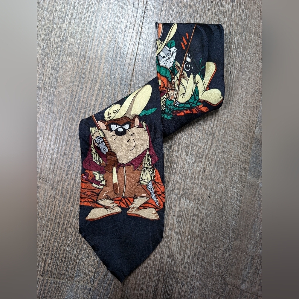 Taz & Bugs Bunny Fishing Tie, Fisherman Gift. Dad Gift, Looney Tunes Collectible